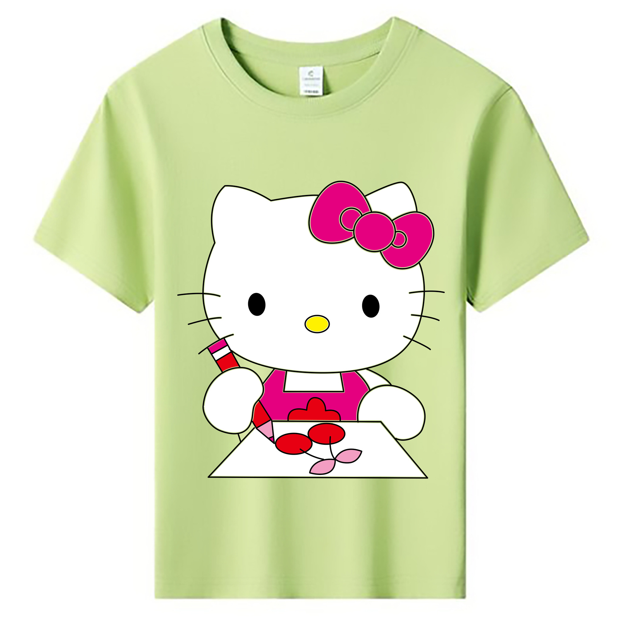 （画像用） Hello Kitty ハローキティ 綿100％キッズTシャツ（フロントプリント）